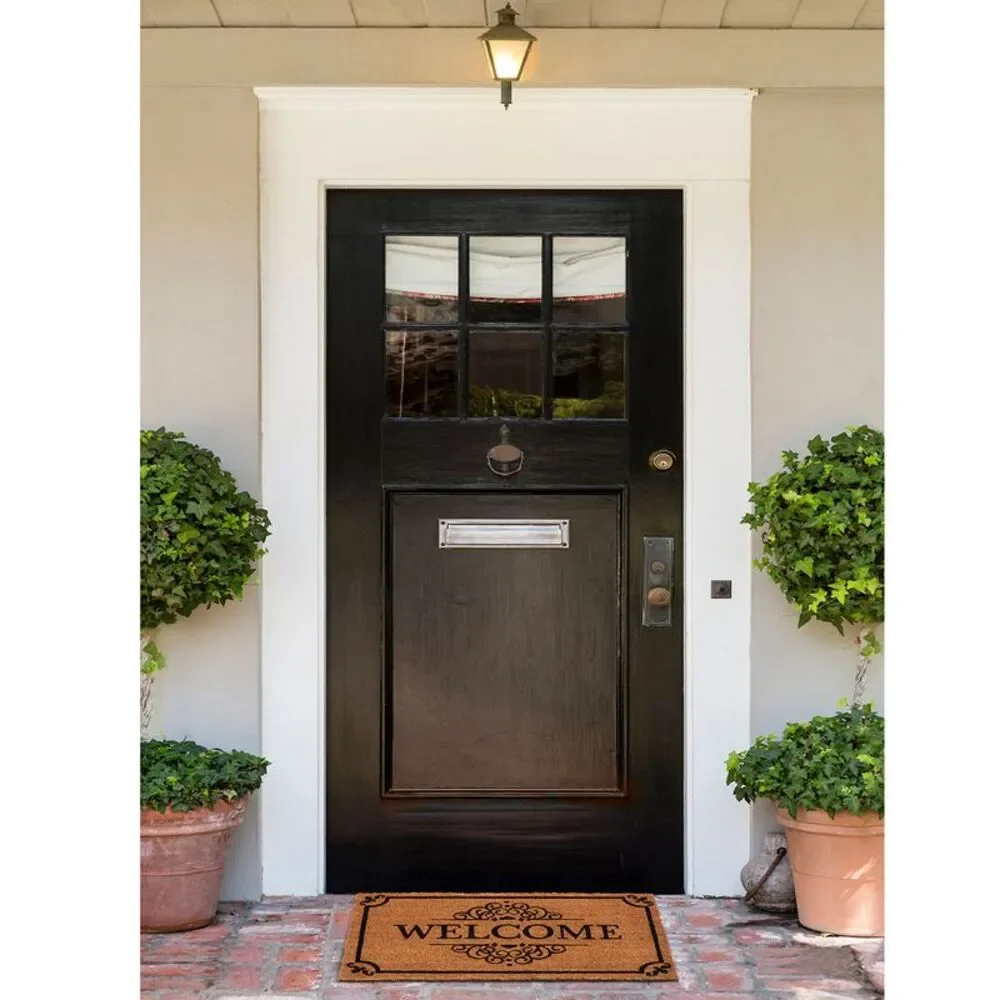 Decorative Printed Entrance Outdoor/Indoor Door Mat, Eco-Friendly 100% Natural